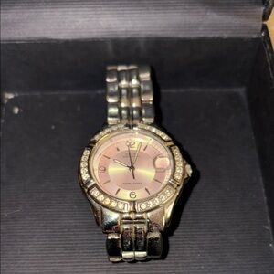 Guess Silver and Pink Crystal-Embellished Watch. THIS IS FOR SALE!!